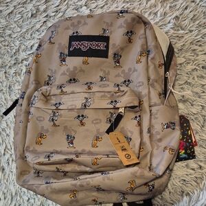 Jansport Tan Backpack with disney Characters